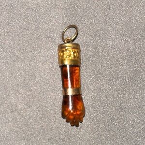 18k Gold Citrine Figa Pendant Charm